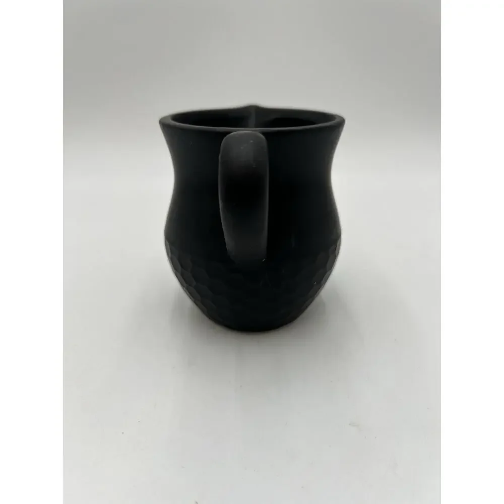 Heartland Hive Black Ceramic Creamer Pitcher Honeycomb Matte Farmhouse 4”